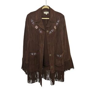 NWOT Idyllwind XL Women's Suede Fringe Embroidered Jacket